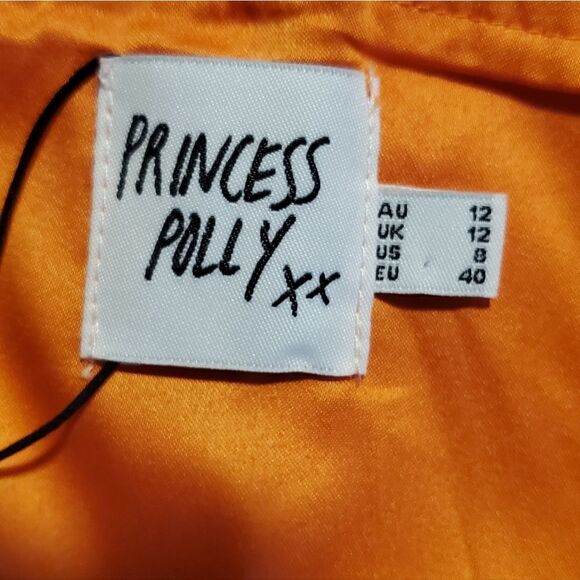 Princess Polly Tyree Strapless Satin Maxi Dress Orange NWT - Picture 14 of 16